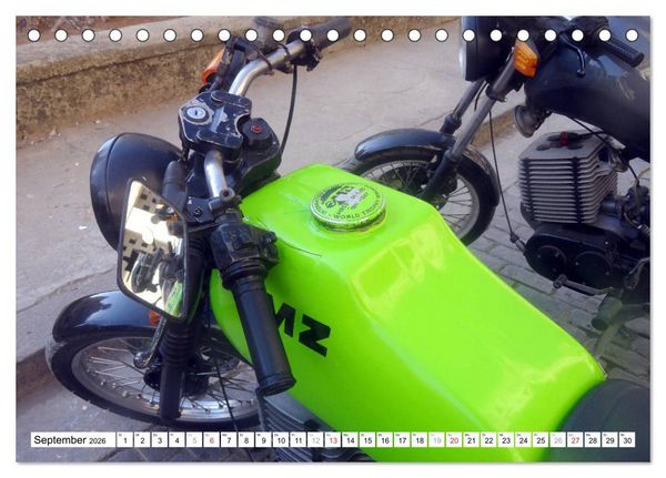 Produktbild: MZ - Ein Motorrad aus der DDR in Kuba (Tischkalender 2026 DIN A5 quer), CALVENDO Monatskalender