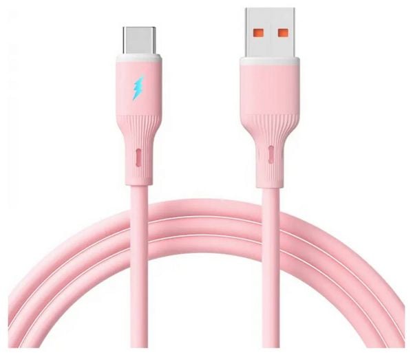 Akyga USB-Kabel USB-A Stecker, USB-C Stecker 1m Rosa AK-USB-61