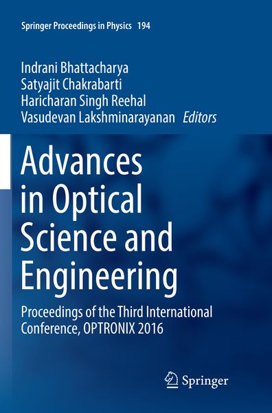 Produktbild: Advances in Optical Science and Engineering