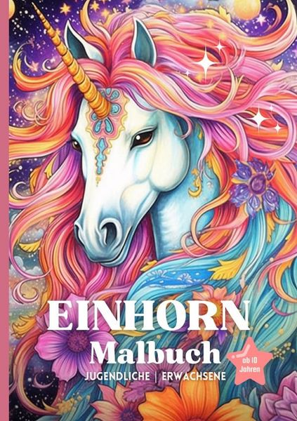 Produktbild: Fantasy Einhorn Malbuch | Jugendliche | Erwachsene | A5 Reiseformat