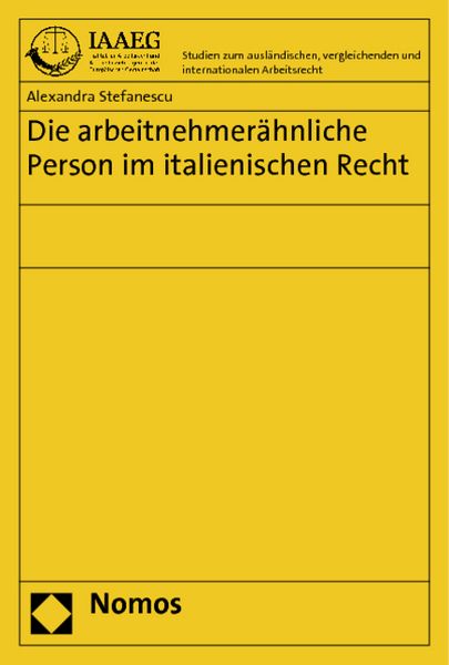 Produktbild: Die arbeitnehmer&auml;hnliche Person im italienischen Recht