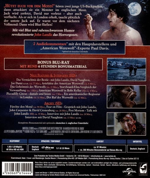 Produktbild: An American Werewolf in London - 2-Disc Edition (4K Ultra HD + Bonus-Blu-ray) (Gabz Artwork)