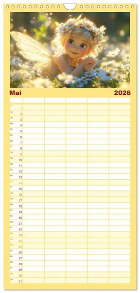Produktbild: Familienplaner 2026 - Zauberhaftes Elfenland. Die duftige Welt der Naturgeister mit 5 Spalten (Wandkalender, 21 x 45 cm) CALVENDO