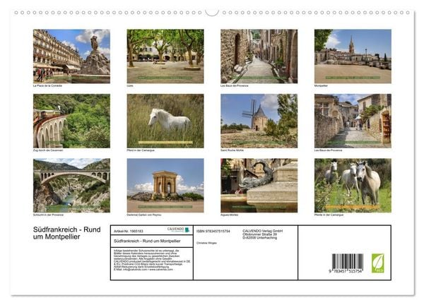 Produktbild: S&uuml;dfrankreich - Rund um Montpellier (hochwertiger Premium Wandkalender 2026 DIN A2 quer), Kunstdruck in Hochglanz