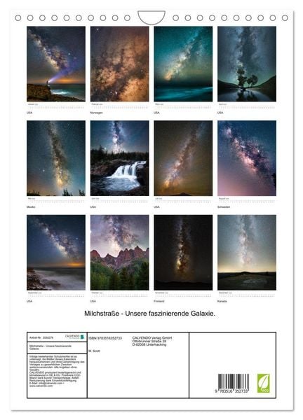 Produktbild: Milchstra&szlig;e - Unsere faszinierende Galaxie. (Wandkalender 2026 DIN A4 hoch), CALVENDO Monatskalender