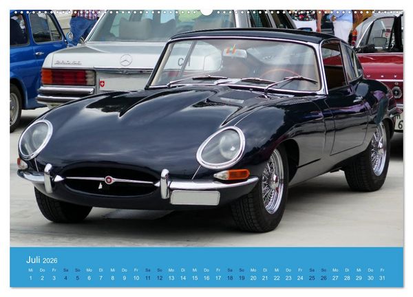 Produktbild: Jaguar E-Type Memorial (hochwertiger Premium Wandkalender 2026 DIN A2 quer), Kunstdruck in Hochglanz