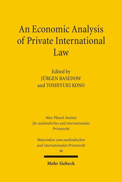 Produktbild: An Economic Analysis of Private International Law