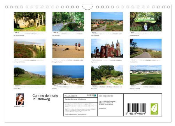 Produktbild: Camino del norte - K&uuml;stenweg (Wandkalender 2026 DIN A4 quer), CALVENDO Monatskalender