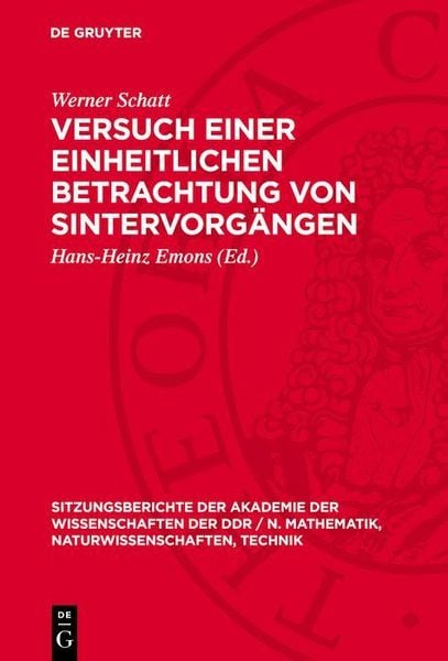 Produktbild: Versuch einer einheitlichen Betrachtung von Sintervorg&auml;ngen