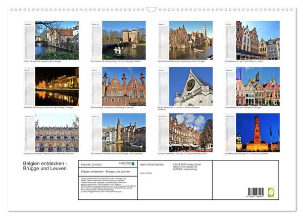 Produktbild: Belgien entdecken - Br&uuml;gge und Leuven (Wandkalender 2026 DIN A2 quer), CALVENDO Monatskalender