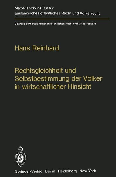 Produktbild: Rechtsgleichheit und Selbstbestimmung der V&ouml;lker in wirtschaftlicher Hinsicht