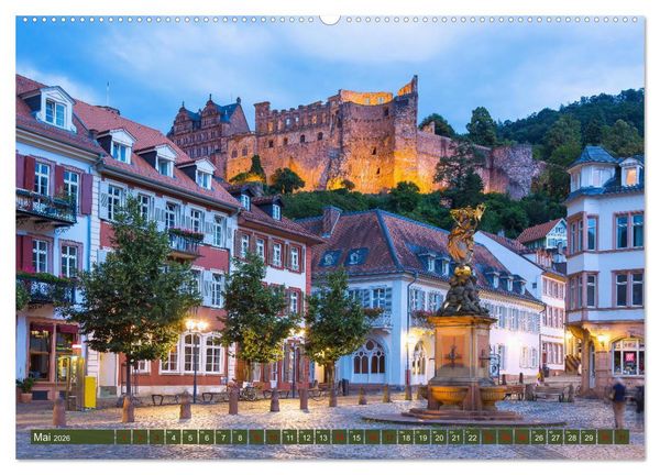 Produktbild: Heidelberger Neckarzauber (hochwertiger Premium Wandkalender 2026 DIN A2 quer), Kunstdruck in Hochglanz