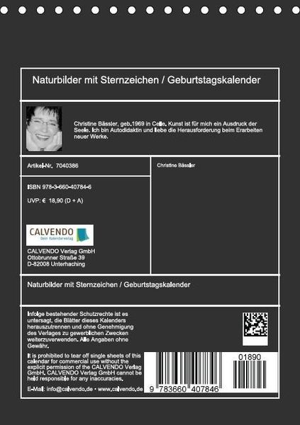 Produktbild: Naturbilder mit Sternzeichen / Geburtstagskalender (Tischkalender immerw&auml;hrend DIN A5 hoch)