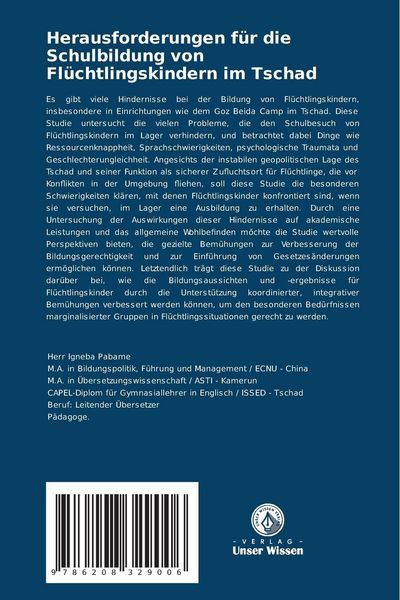 Produktbild: Herausforderungen f&uuml;r die Schulbildung von Fl&uuml;chtlingskindern im Tschad