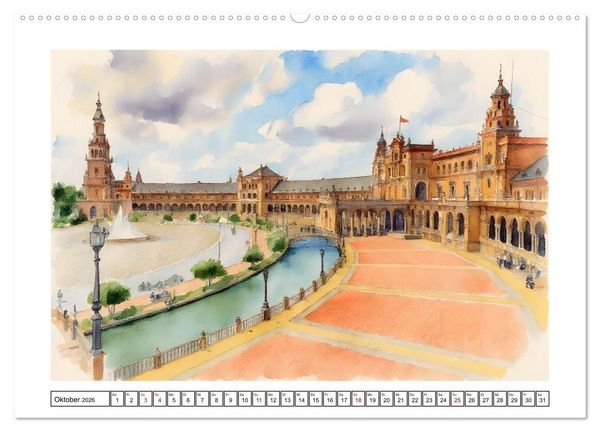 Produktbild: Urlaubsparadies Spanien (hochwertiger Premium Wandkalender 2026 DIN A2 quer), Kunstdruck in Hochglanz