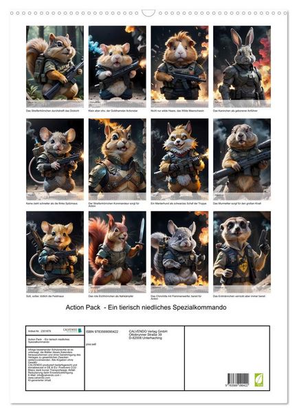 Produktbild: Action Pack - Ein tierisch niedliches Spezialkommando (Wandkalender 2027 DIN A2 hoch), CALVENDO Monatskalender