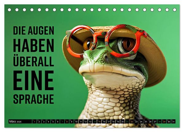 Produktbild: BRILLEN - coole Spr&uuml;che (Tischkalender 2026 DIN A5 quer), CALVENDO Monatskalender
