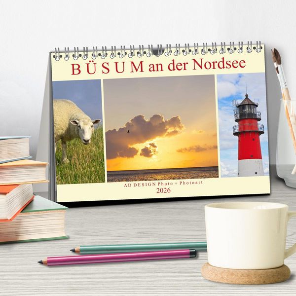 Produktbild: B&uuml;sum an der Nordsee (Tischkalender 2026 DIN A5 quer), CALVENDO Monatskalender