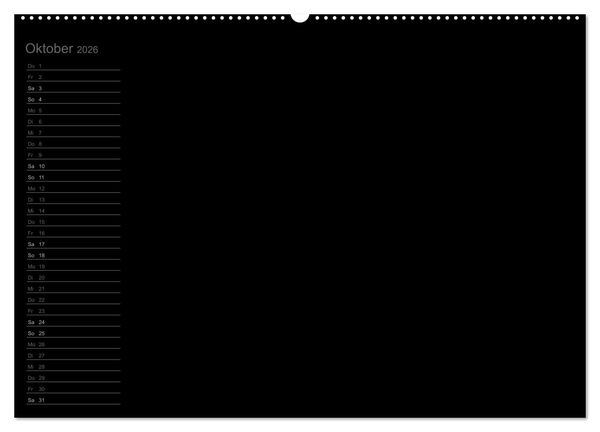 Produktbild: Bastel-Geburtstagskalender schwarz / Geburtstagskalender (Wandkalender 2026 DIN A2 quer), CALVENDO Monatskalender