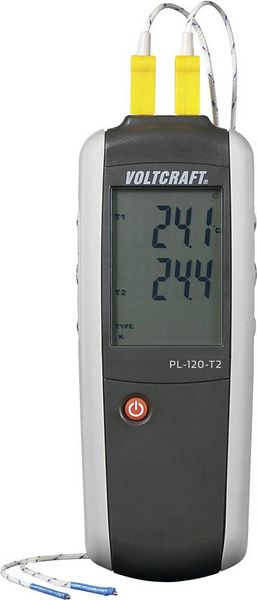 Produktbild: VOLTCRAFT PL-120 T2 Temperatur-Messger&auml;t -200 - +1372&deg;C F&uuml;hler-Typ K, J