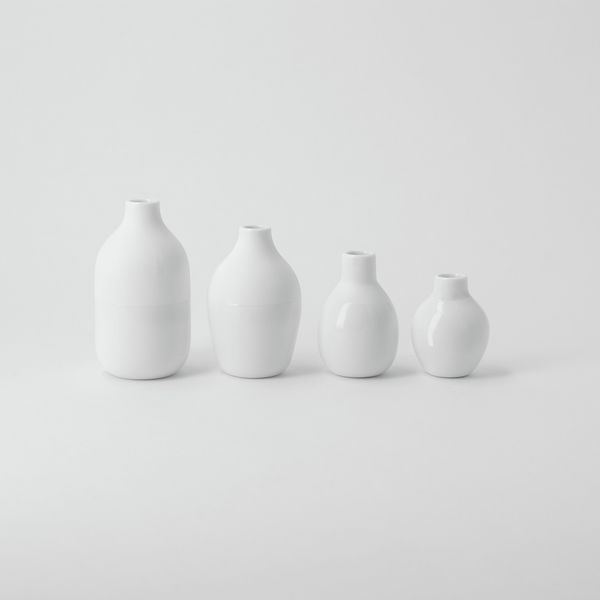 Produktbild: Mini Flaschenvasen 4er Set, wei&szlig;