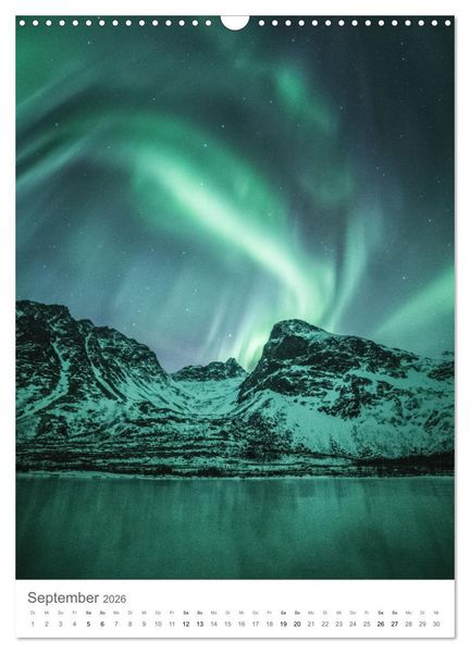 Produktbild: Nordlichter &ndash; Farbenspiel der Nacht (Wandkalender 2026 DIN A3 hoch), CALVENDO Monatskalender
