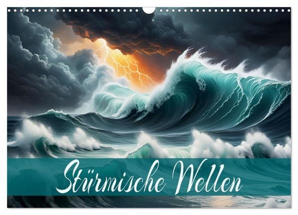 Produktbild: St&uuml;rmische Wellen (Wandkalender 2026 DIN A3 quer), CALVENDO Monatskalender