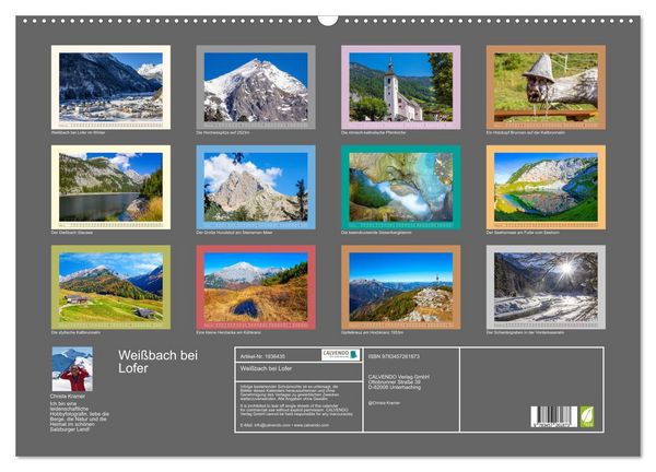 Produktbild: Wei&szlig;bach bei Lofer (Wandkalender 2026 DIN A2 quer), CALVENDO Monatskalender
