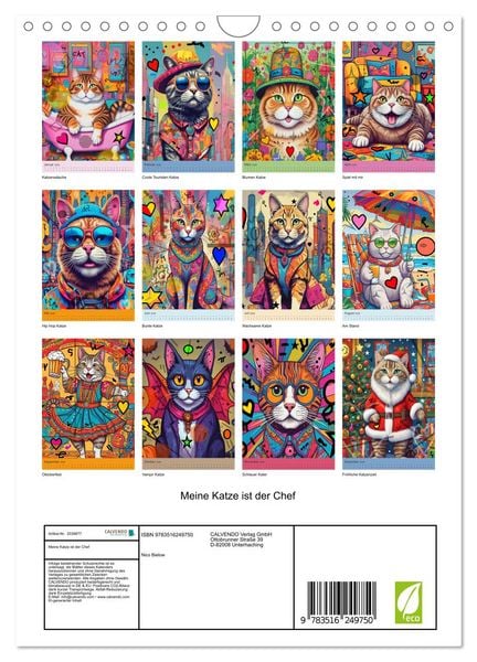 Produktbild: Meine Katze ist der Chef (Wandkalender 2026 DIN A4 hoch), CALVENDO Monatskalender