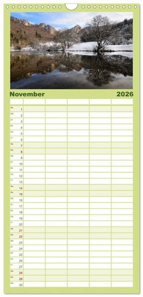 Produktbild: Familienplaner 2026 - Das Donautal - Wanderparadies auf der Schw&auml;bischen Alb mit 5 Spalten (Wandkalender, 21 x 45 cm) CALVENDO