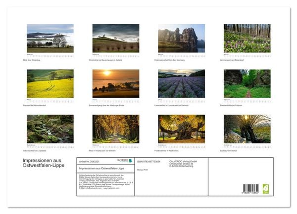 Produktbild: Impressionen aus Ostwestfalen-Lippe (Wandkalender 2026 DIN A2 quer), CALVENDO Monatskalender