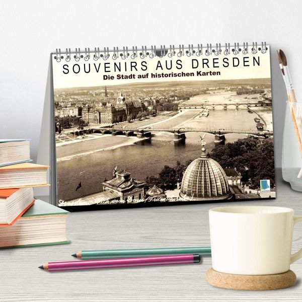 Produktbild: Souvenirs aus Dresden &ndash; Die Stadt auf historischen Karten (Tischkalender 2026 DIN A5 quer), CALVENDO Monatskalender