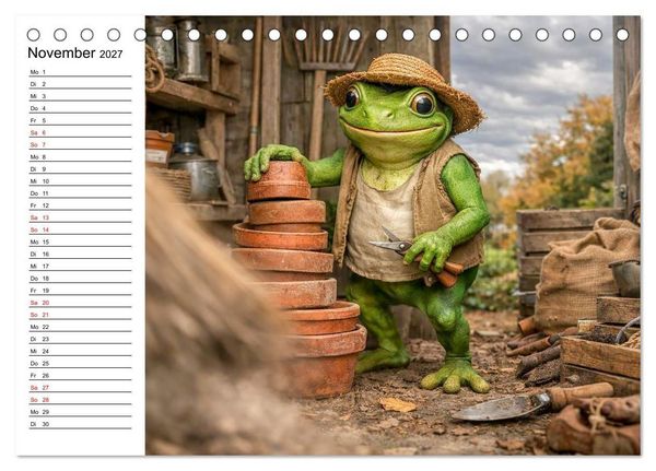 Produktbild: Frosch im Garten (Tischkalender 2027 DIN A5 quer), CALVENDO Monatskalender