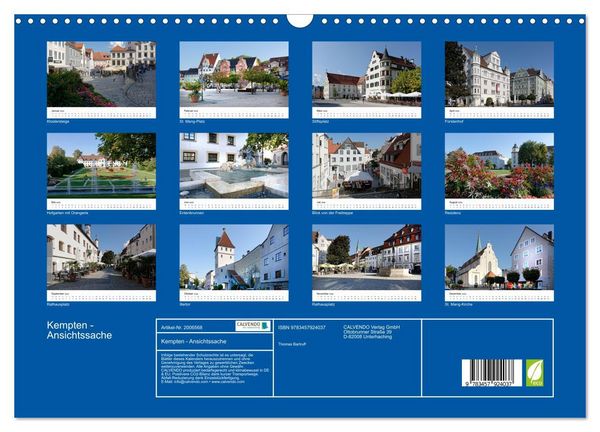 Produktbild: Kempten - Ansichtssache (Wandkalender 2026 DIN A3 quer), CALVENDO Monatskalender