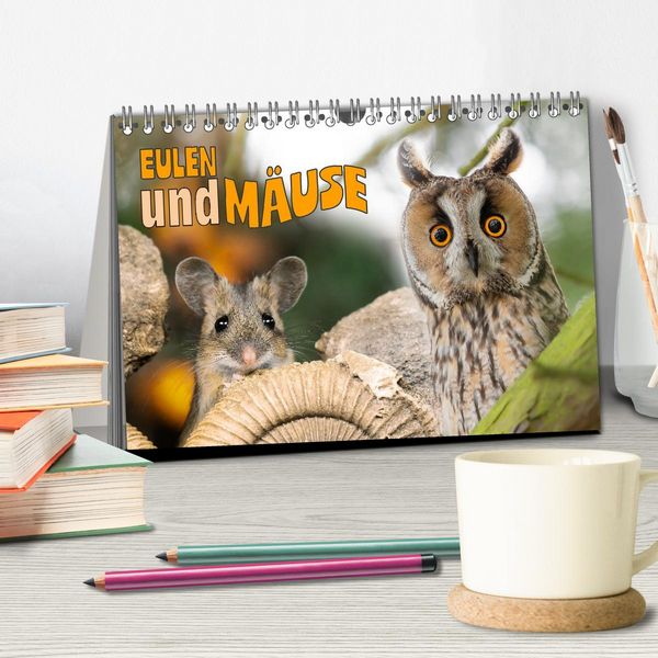 Produktbild: Eulen und M&auml;use (Tischkalender 2026 DIN A5 quer), CALVENDO Monatskalender