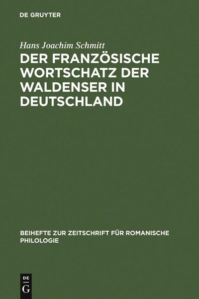 Produktbild: Der franz&ouml;sische Wortschatz der Waldenser in Deutschland