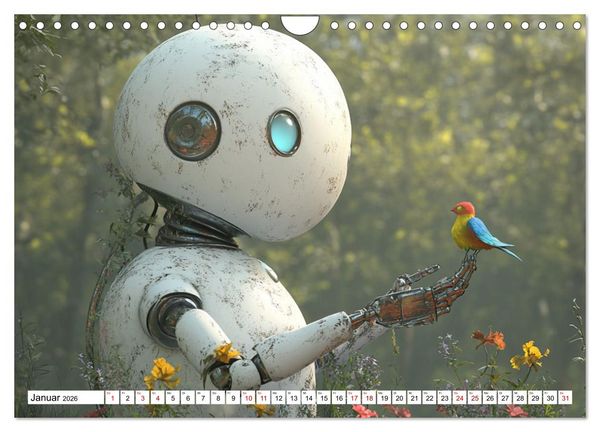 Produktbild: Roboter &ndash; Technik, Poesie und ein Hauch Magie (Wandkalender 2026 DIN A4 quer), CALVENDO Monatskalender