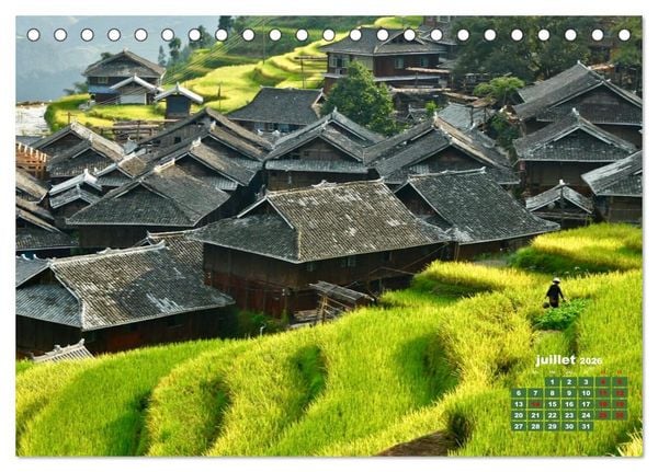 Produktbild: Riz de Chine (Calendrier de bureau 2026 DIN A5 vertical), CALVENDO calendrier mensuel