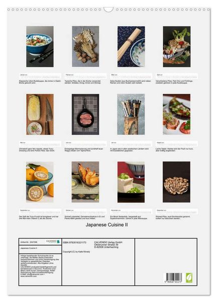 Produktbild: Japanese Cuisine II (Wandkalender 2026 DIN A2 hoch), CALVENDO Monatskalender
