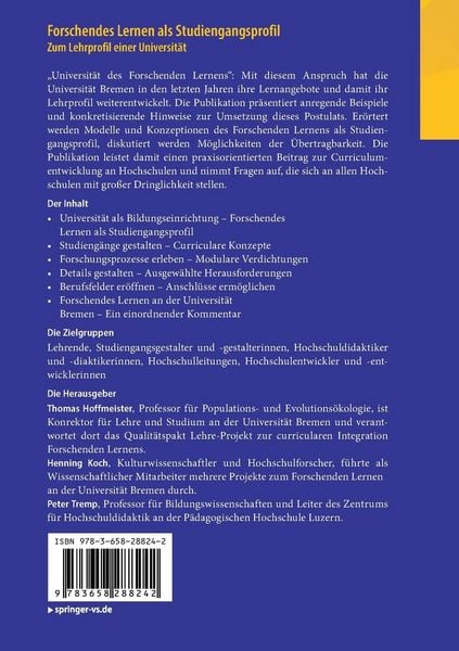 Produktbild: Forschendes Lernen als Studiengangsprofil