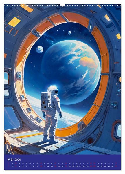 Produktbild: Astronauten. Auf Entdeckungsreise in fremde Galaxien (Wandkalender 2026 DIN A2 hoch), CALVENDO Monatskalender