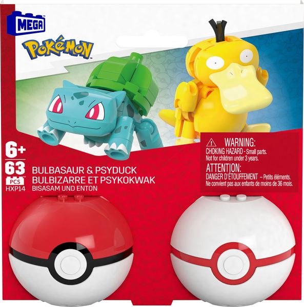 Mega - Pokemon Pokeball Collection - Bulbasaur and Psyduck