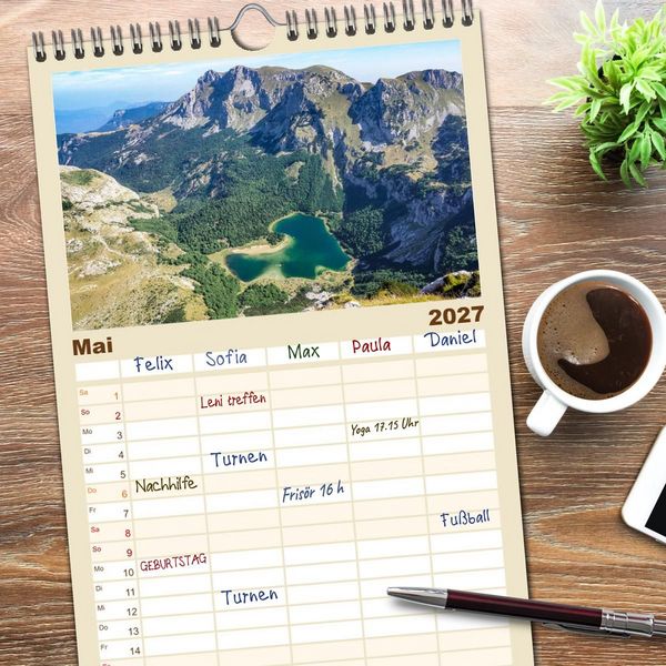 Produktbild: Familienplaner 2027 - Sutjeska-Nationalpark mit 5 Spalten (Wandkalender, 21 x 45 cm) CALVENDO