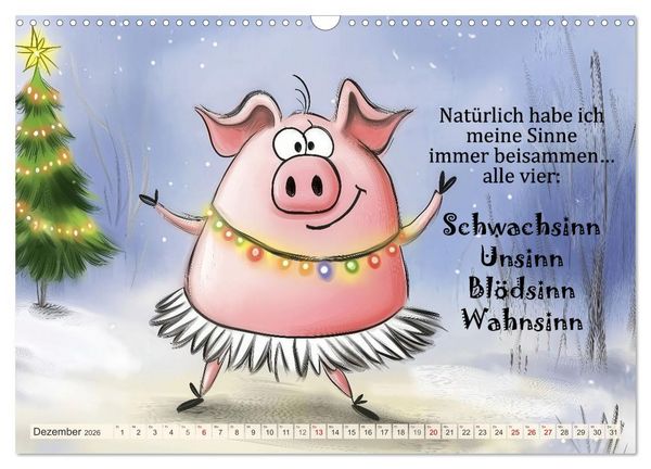 Produktbild: Saugute Schweinespr&uuml;che (Wandkalender 2026 DIN A3 quer), CALVENDO Monatskalender