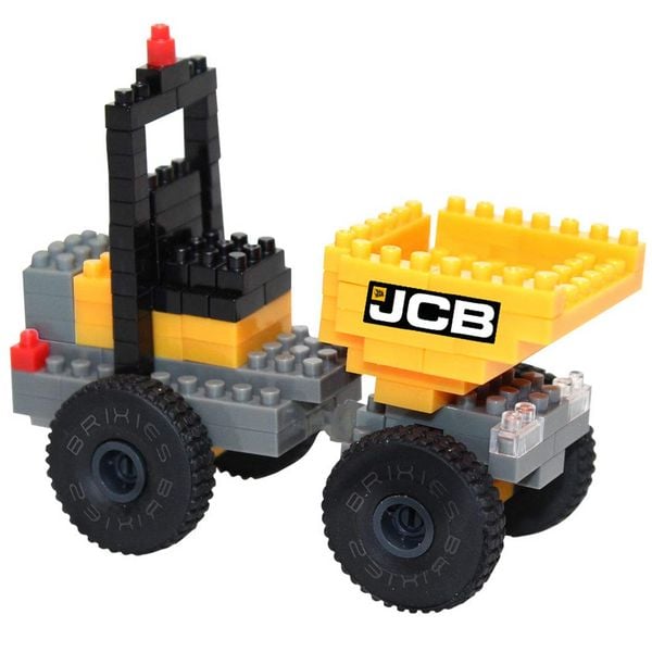 Produktbild: BRIXIES 250004 - JCB Baustellenkipper, 3D Konstruktionsbausatz aus Ministeinen, 126 Teile