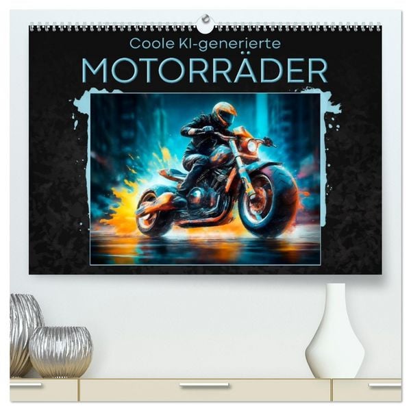 Produktbild: Coole KI-generierte MOTORR&Auml;DER (hochwertiger Premium Wandkalender 2026 DIN A2 quer), Kunstdruck in Hochglanz