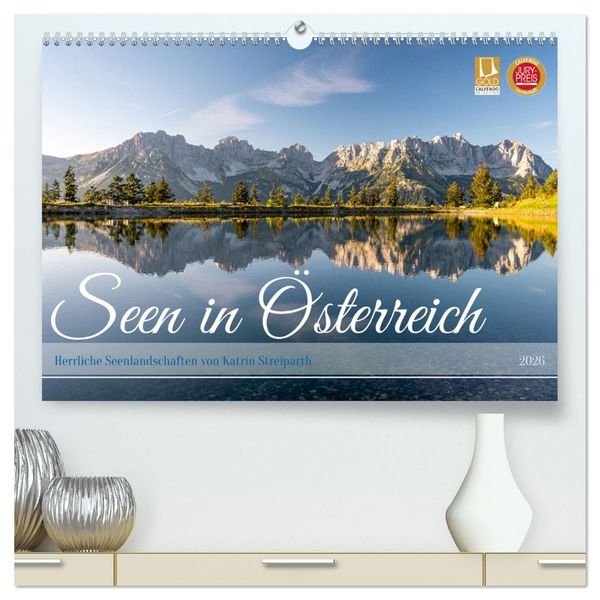 Produktbild: Seen in &Ouml;sterreich (hochwertiger Premium Wandkalender 2026 DIN A2 quer), Kunstdruck in Hochglanz