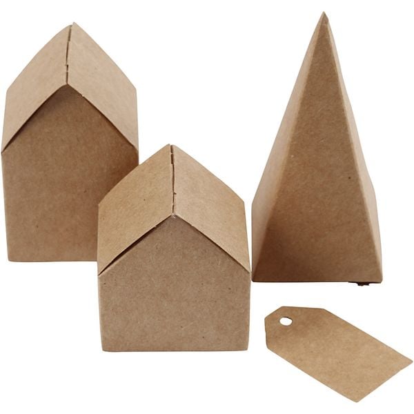 Produktbild: Creativ Company Gestanzte H&auml;user und B&auml;ume aus Karton, H 5,7-10 cm cm, 1 Set