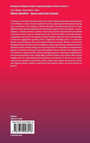 Produktbild: Atheist Identities - Spaces and Social Contexts