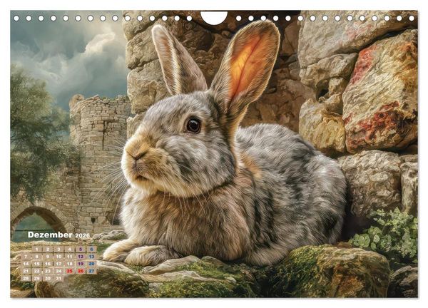 Produktbild: Kaninchenportraits &ndash; Szenen voller Charme (Wandkalender 2026 DIN A4 quer), CALVENDO Monatskalender